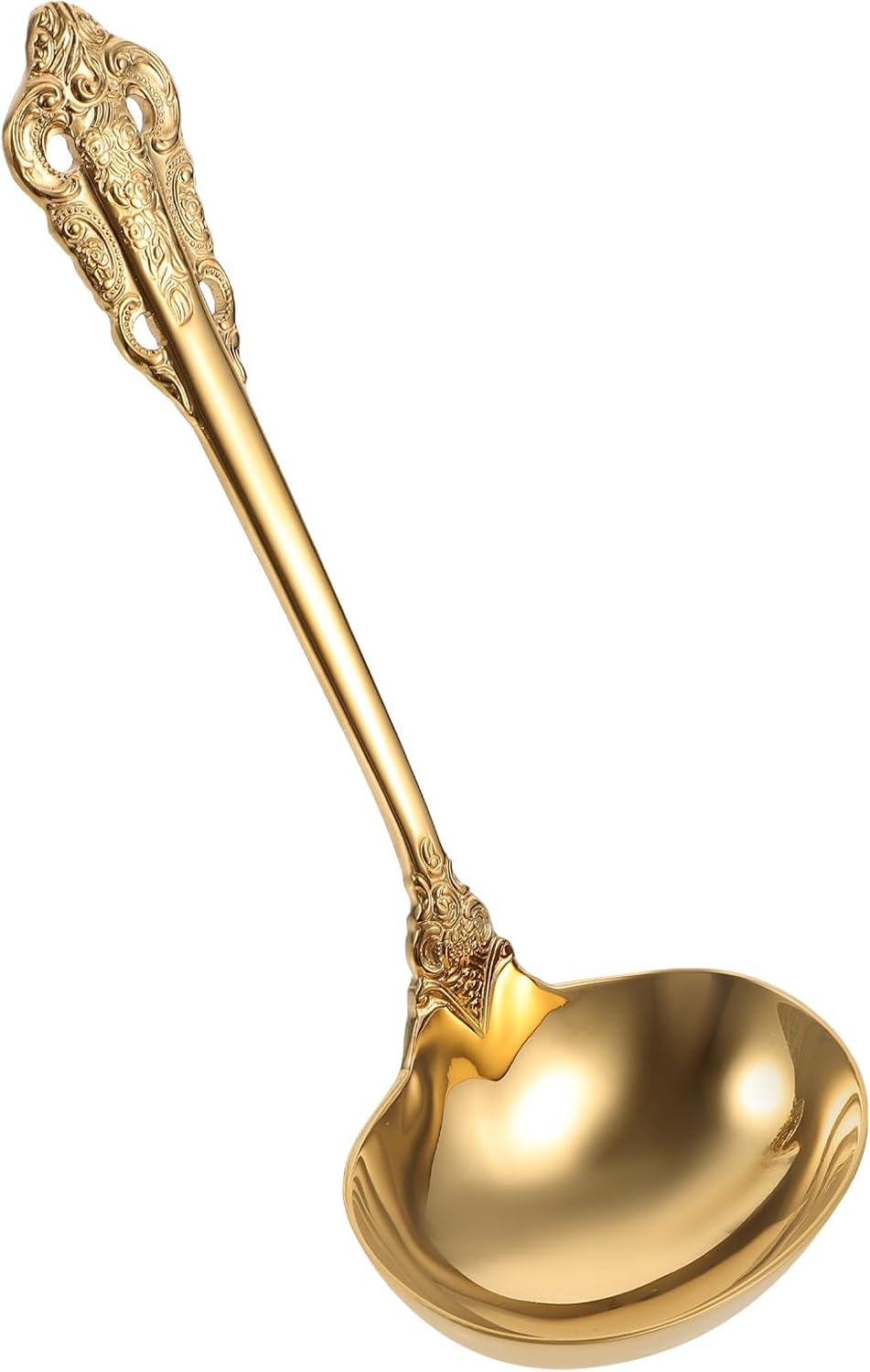 Large Soup Ladle Serving Spoon Golden Stainless Steel Western Style