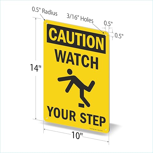 Miniatura 5 de Signo de seguridad SmartSign, leyenda "Caution Watch Your Step", negro sobre amarillo, Negro y amarillo, 1