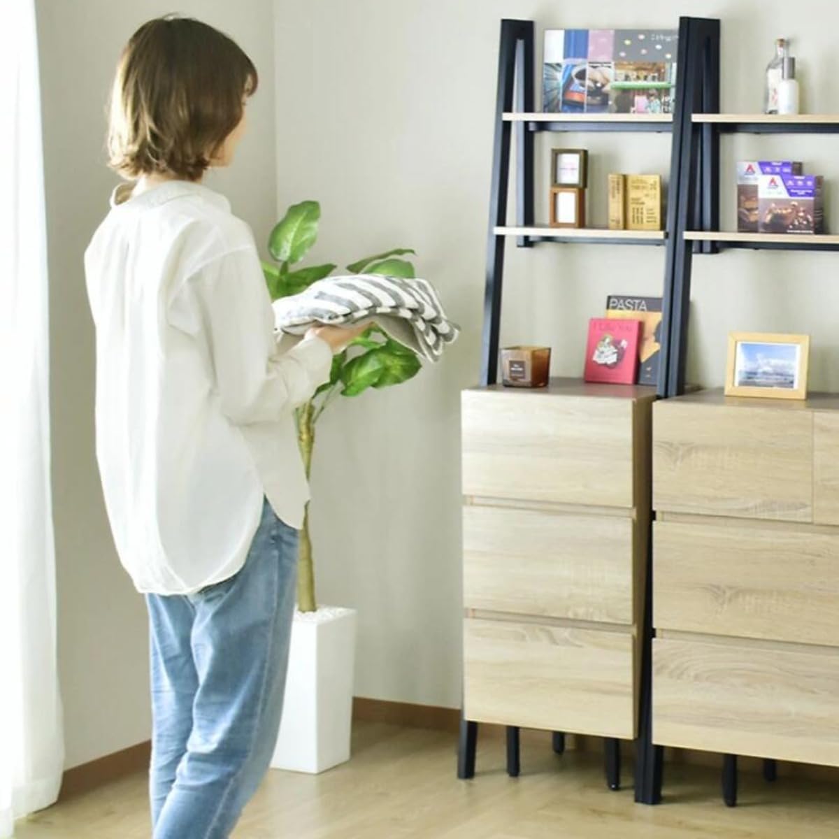 Amazon.co.jp: 壁面収納 キャビネット オープンラック 幅44 収納