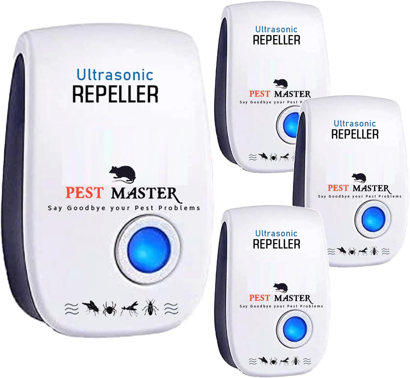 Ultrasonic Pest Repeller Pack of 4, Powerful Mouse Repellent and Ideal for Mice, Rats, Mosquitoes, Cockroach, Moths, Ants, Wide Frequency Range Pest Control Device, D5