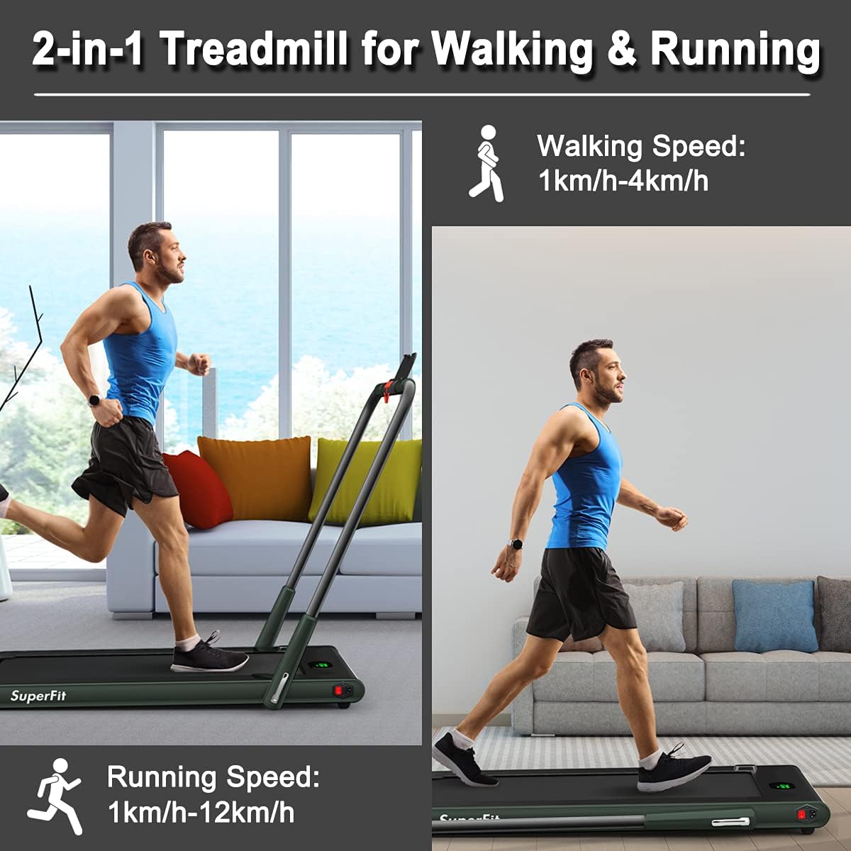 GYMAX Walking Pad, Foldable Under Desk Treadmill with LED Monitor, Remote Control, Smart App Control, Folding Portable Desk Treadmill for Office Standing Desk, Home Office Treadmill