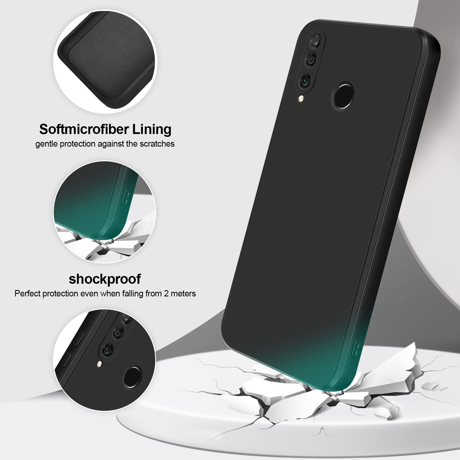 GiiYoon Funda para Huawei P30 Lite,Case de Silicona Suave de TPU Funda Protector de Goma Fexible Prueba Liviano y a Delgado de Golpes Antirrayas para Teléfono Huawei P30 Lite - 3