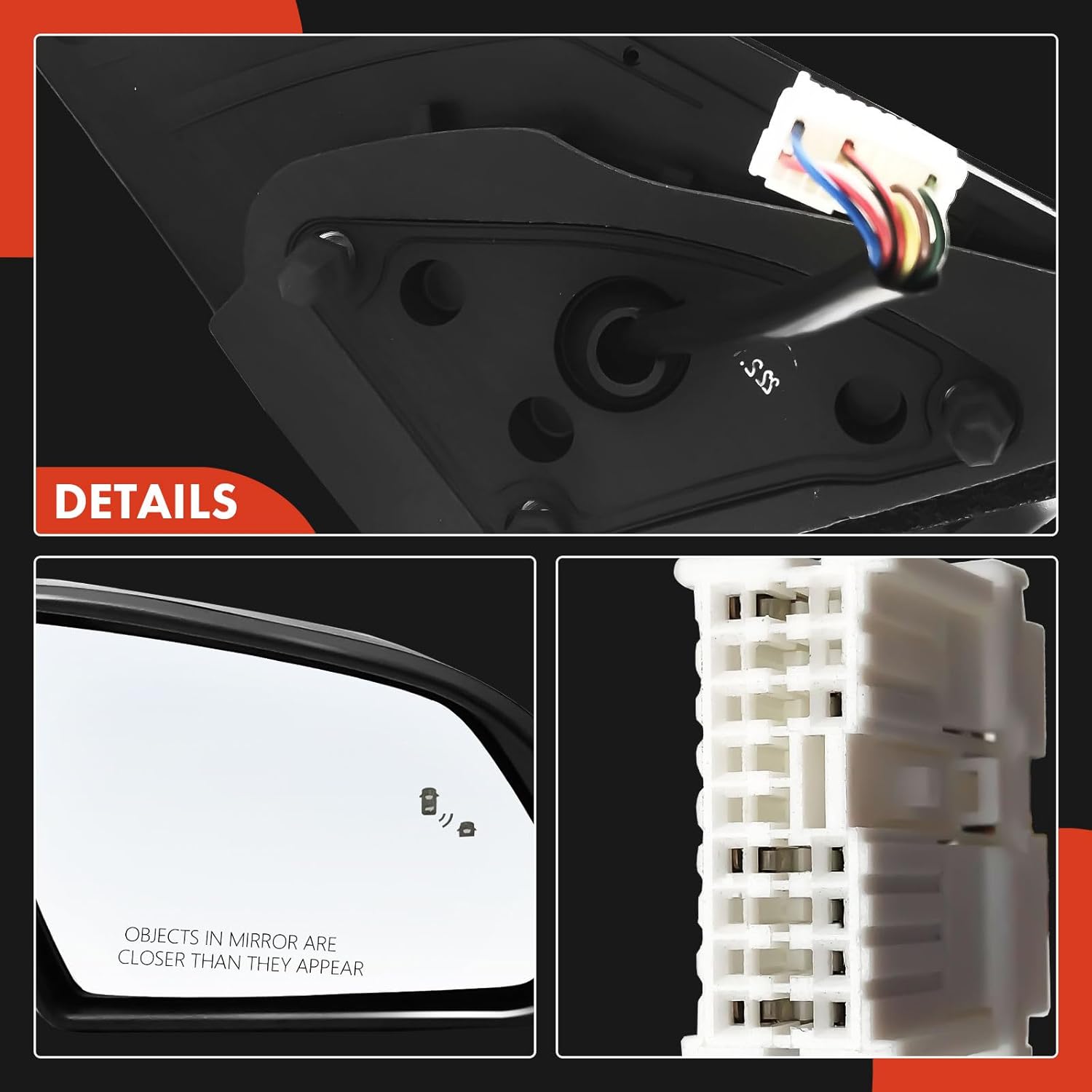 A-Premium Passenger Side Power Door Mirror - Compatible with Hyundai Sonata 2018-2019 - Heated Manual Folding Black Outside Rear View Mirror w/Turn Signal Blind Spot Detection