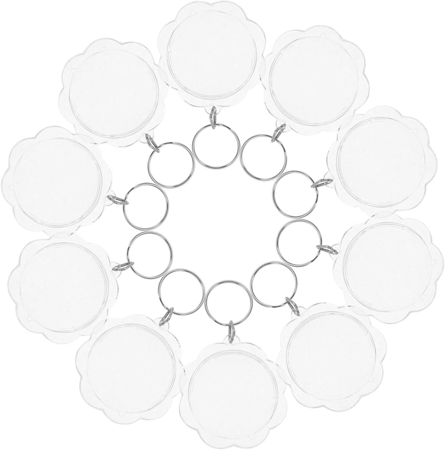 100pcs Flower Keychains Key Photo Frame for Craft Lightweight and Smooth Key Holders for and Special Occasions