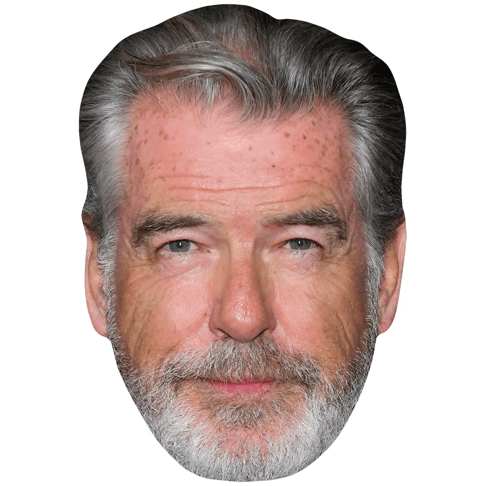 Pierce Brosnan (Beard) Celebrity Mask, Flat Card Face, Fancy Dress Mask