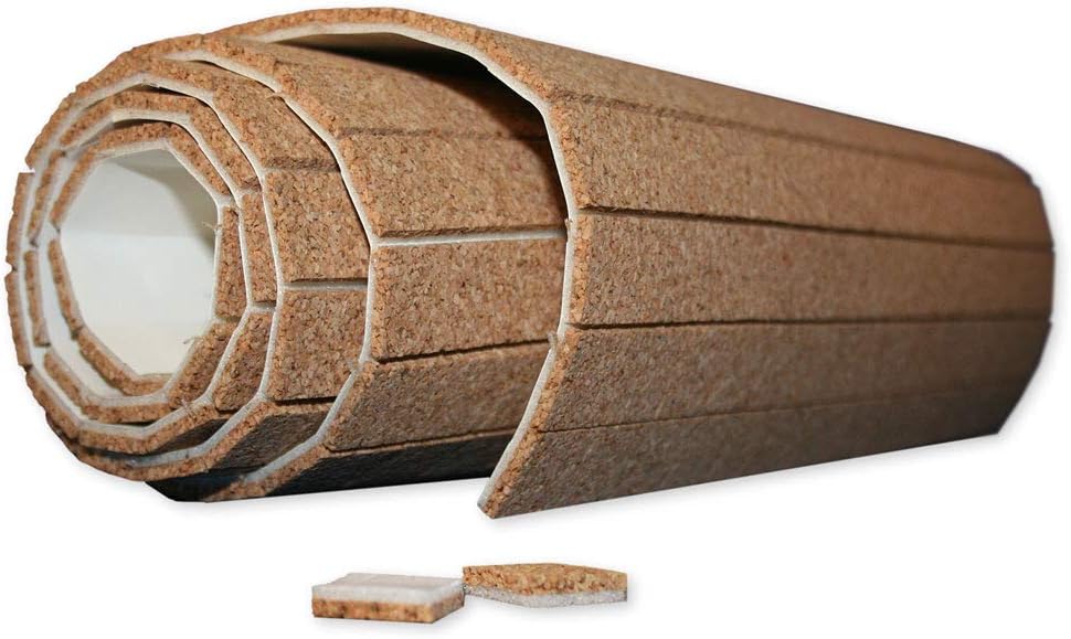 1/4" x 1" x 1" Cork Shipping Pads with Cling Backing - Roll