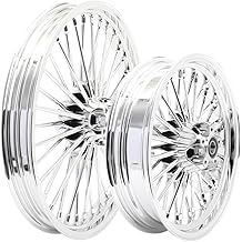 TOFR 21x2.15 16x3.5 Front Rear Wheels Rims 36 Fat Spoke For Harley Dyna 2000-2005 Low Rider FXDL Wide Glide FXDWG Super Glide FXD 2001 2002 2003 2004 Chrome