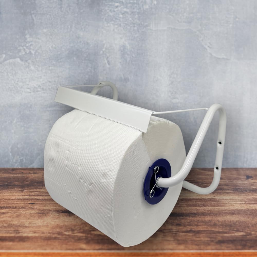 acquaverde | Portarotolo a Parete, cm 40x20x23h, Bianco, Dispenser per Rotolo di Carta Asciugatutto, Ideale per Cucina, Officina, Palestra, Bagno - Kit di Montaggio Incluso