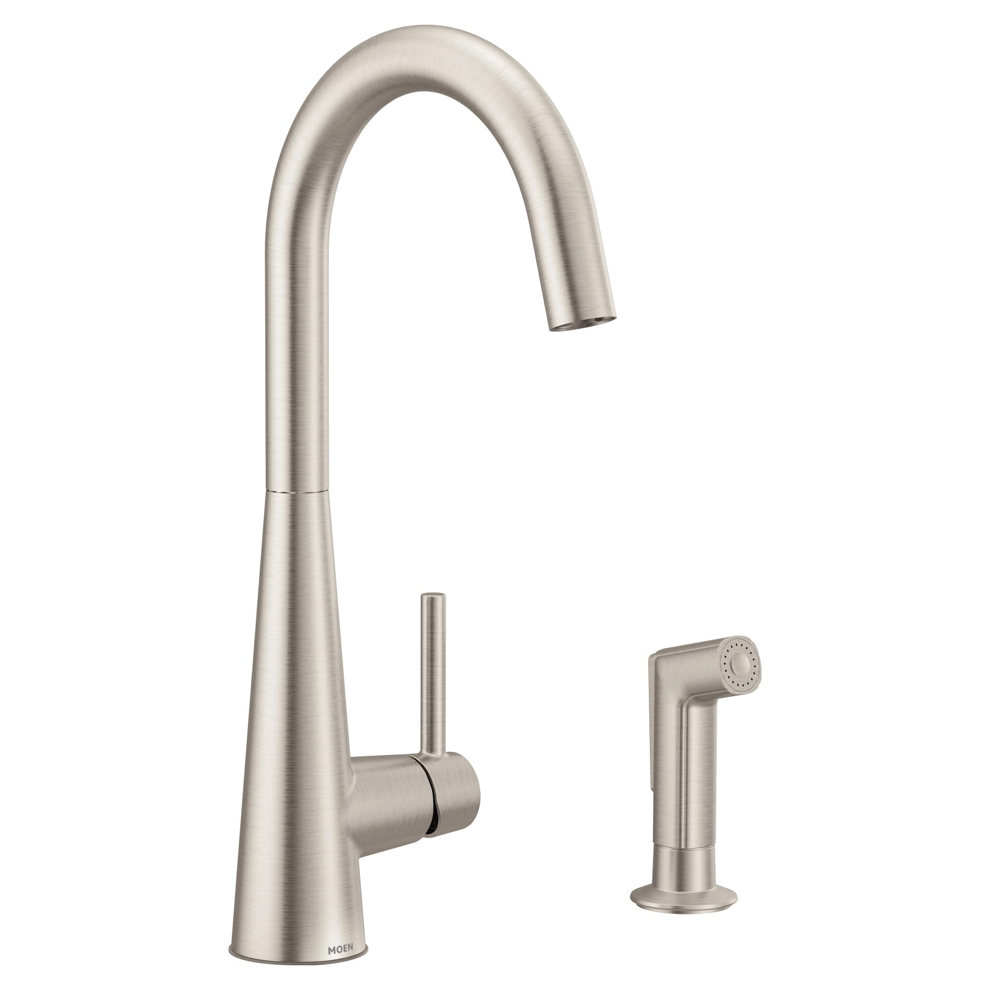 Moen 7870SRS Sleek One-Handle High Arc Kitchen Faucet with Side