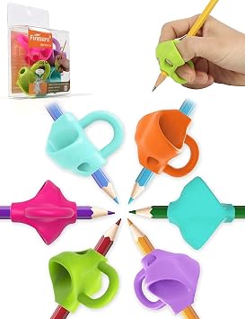 firesara Pencil Grips, Breakthrough Design Writing Correction Device Handwriting Aid Pencil Grip for Kids Children Adults Special Needs Righties or Lefties 4PCS