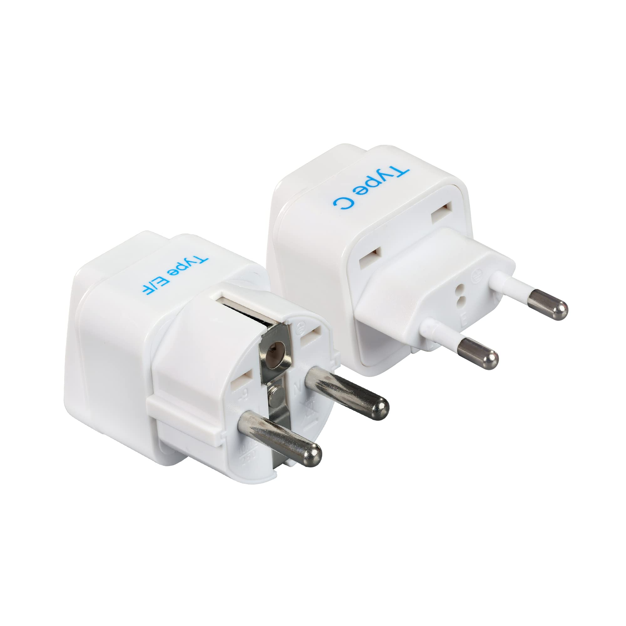 Ceptics European Travel Plug Adapter - Light Weight, Schuko Type E/F - Ultra Compact - India to Most of Europe - CE Certified - RoHS Compliant (EU-2SET) (B0BFJ49XRS) Amazon Price History, Amazon Price Tracker