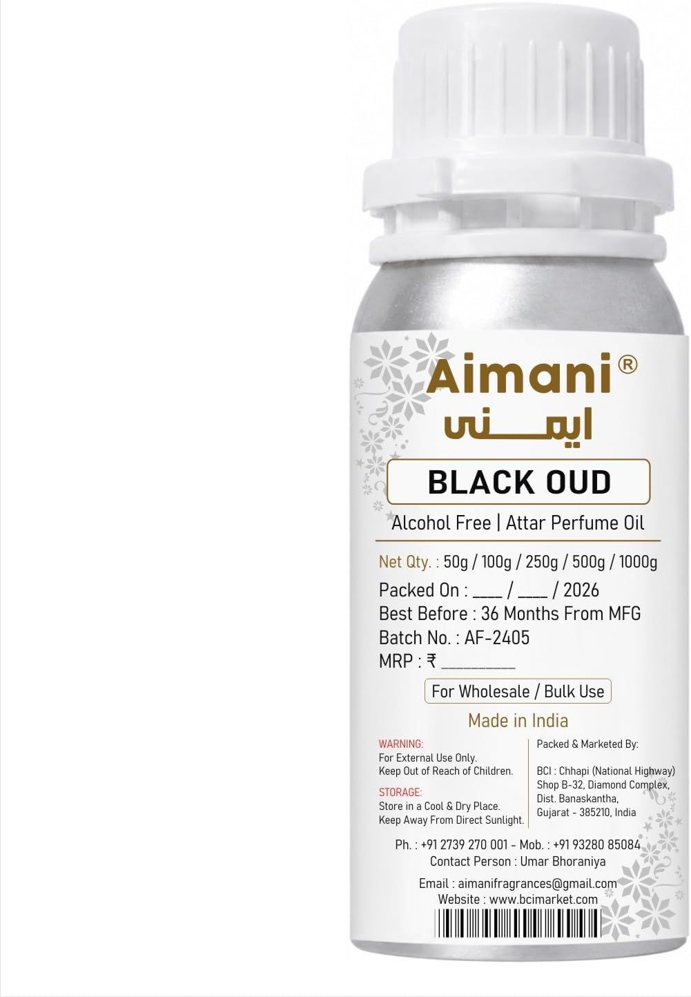 Black Oud Perfume Attar Oil 25ml | Long Lasting Alcohol-Free Fragrance | Premium Unisex Attar for Men & Women