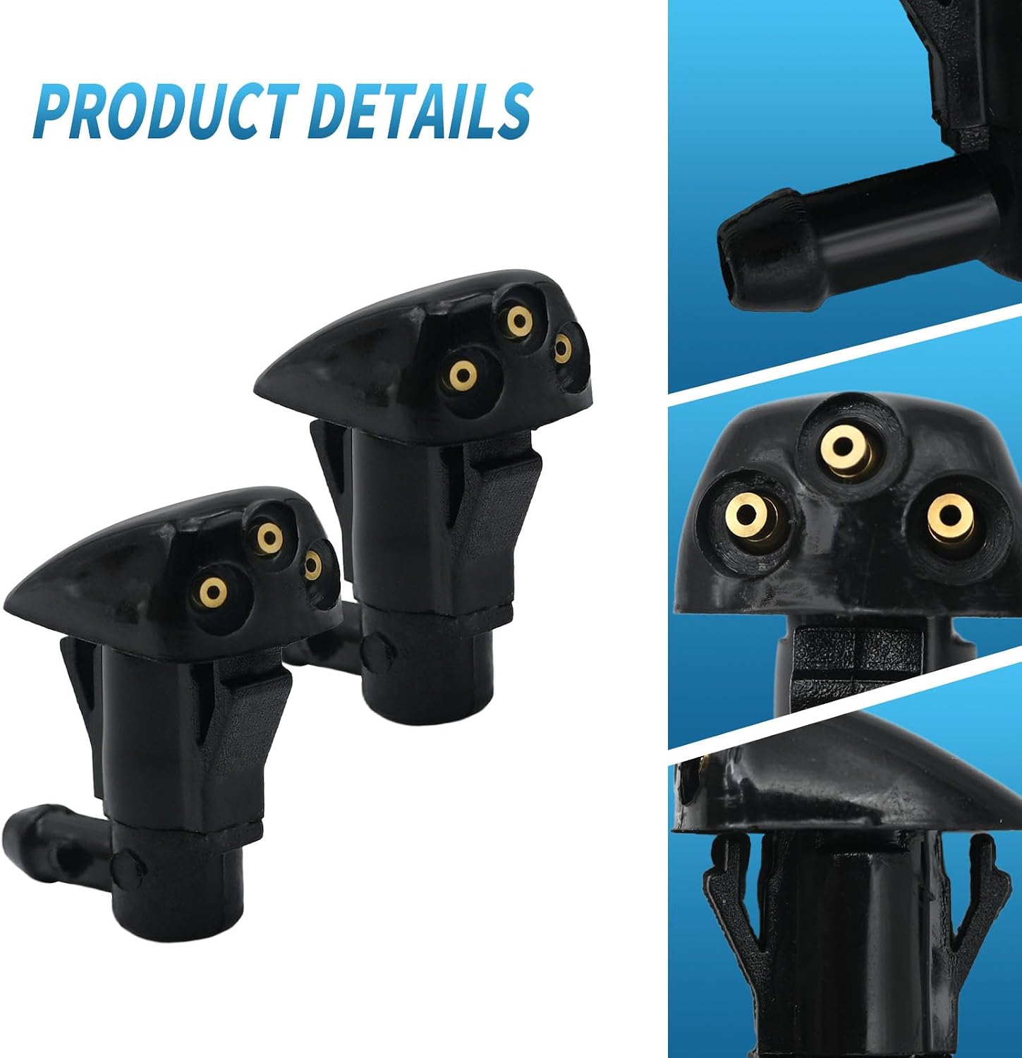 MDEOOSKY 2pcs Front Windshield Washer Nozzles, Replacement Windshield Wiper Nozzles, Windshield Sprayer Nozzle, Replacement for Hyundai Tucson 2006-2009, 986302E500