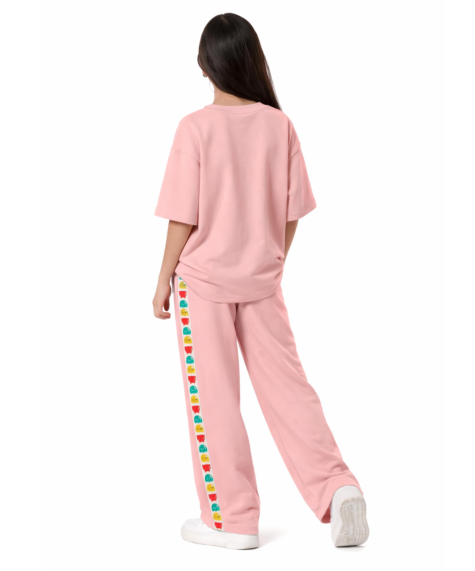 SHODOX® Set coordinato da ragazza in misto poliestere, vestibilità comoda, maglietta e pantaloni sportivi stampati | Morbido traspirante elegante estivo casual comodo da indossare per ragazze