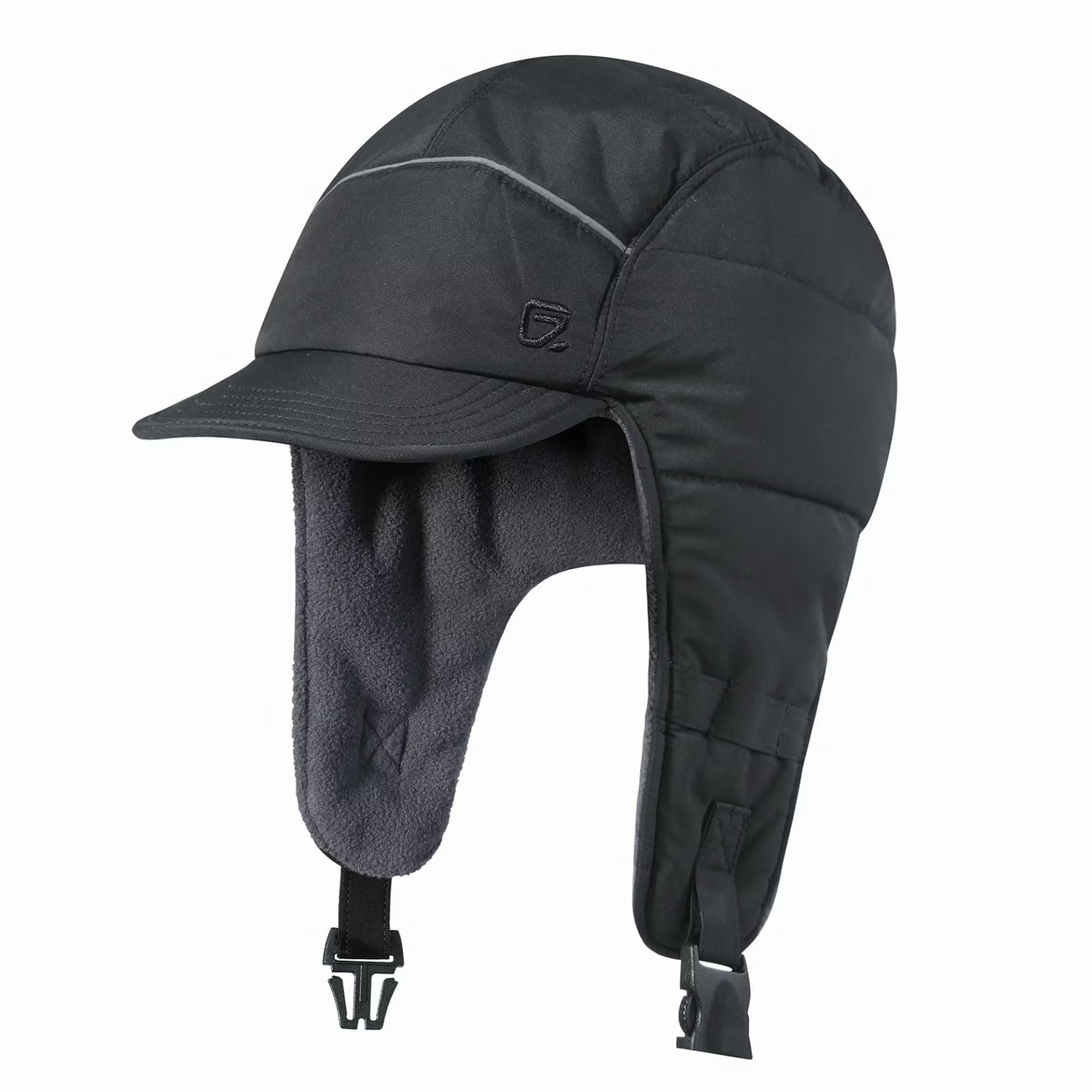 Trapper Hat Winter Hat with Ear Flaps Water Repellent Reflective Baseball Cap