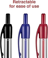 Vista 4 de STAPLES Bolígrafos retráctiles, punta media, tinta surtida, paquete de 50