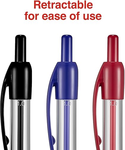 Miniatura 4 de STAPLES Bolígrafos retráctiles con agarre mediano, 0.039 in, surtidos, 50 unidades