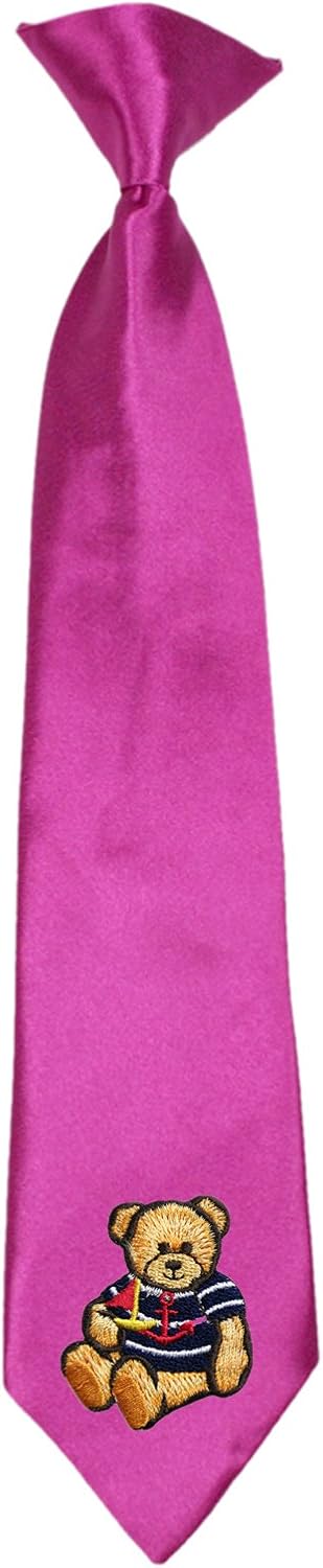 Satin 23 Color Clip-on Nautical Bear Necktie Boys Formal Newborn - 7
