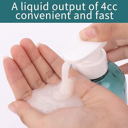 Miniatura 6 de 3 botellas dispensadoras de champú y acondicionador de 16 oz  16.9 fl oz con fuente reflectante plateada, de plástico, transparente, dispensador de