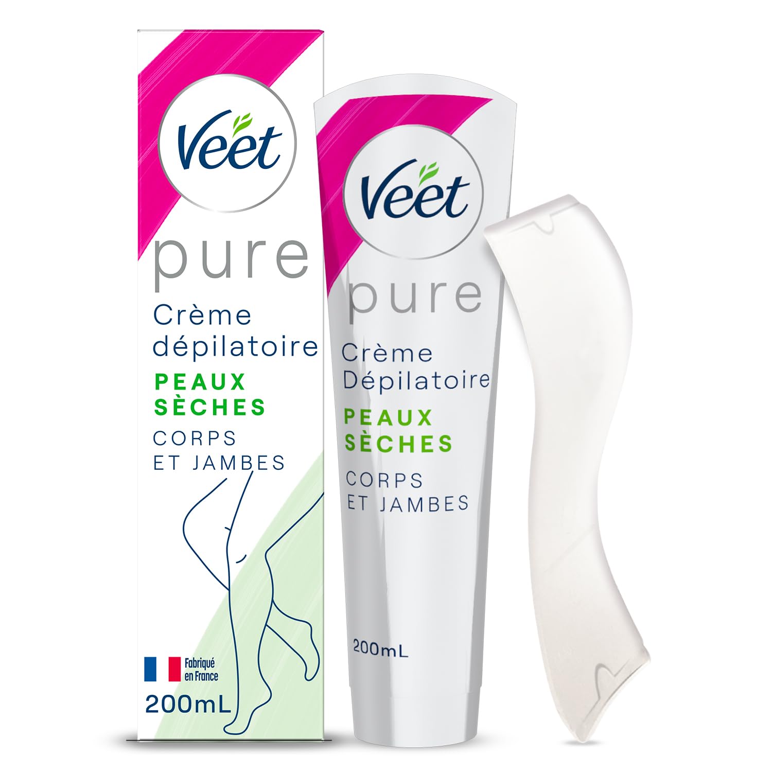 Veet Pure Body and Leg Hair Removal Cream - Dry Skin - No Amia Smell - 200ml