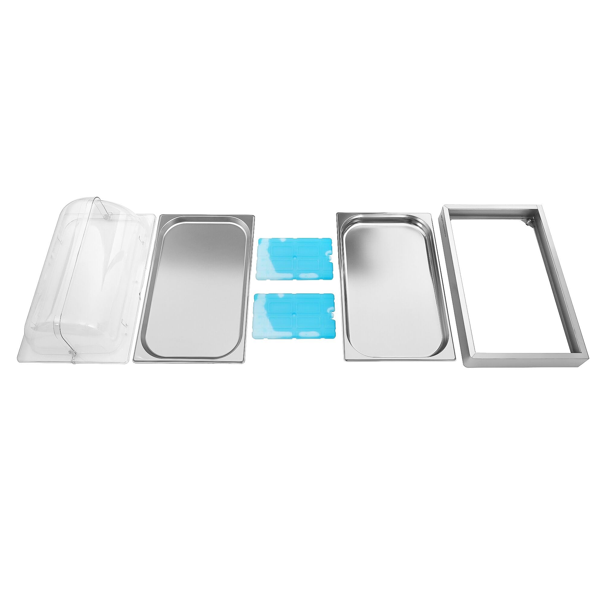 GGM Gastro Rolltop-Haube 1/1 GN 540x335x255 mm | Professionelle Lebensmittelpräsentation, inklusive Kühlfunktion, hygienisch, zeitsparende Reinigung, sofort einsatzbereit