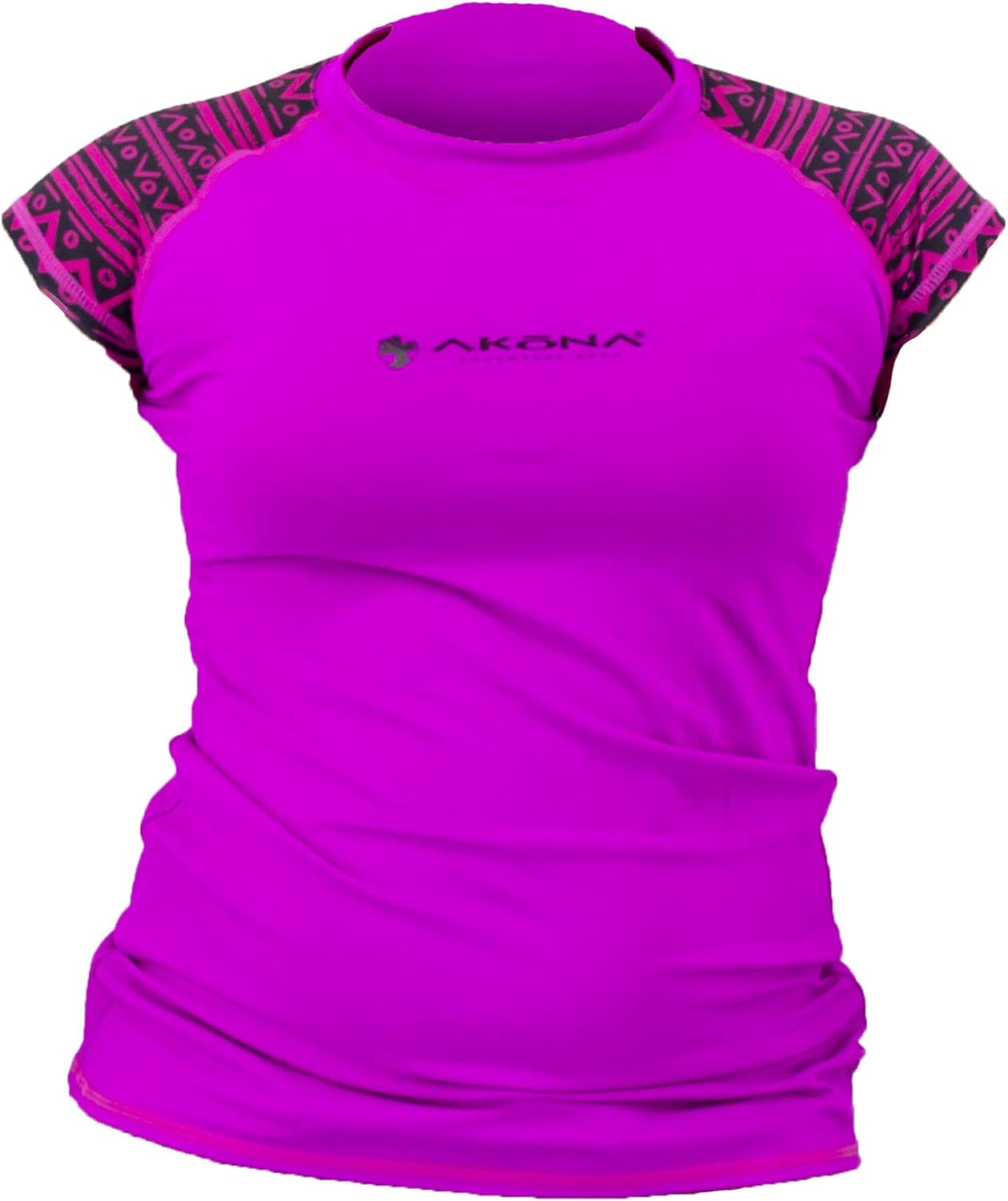 AKONA Women's Short Sleeve Rash Guard, Sun Shirt SPF50+, and Watersports Top. Snorkeling, Surfing, Paddling, Kayaking, Diving