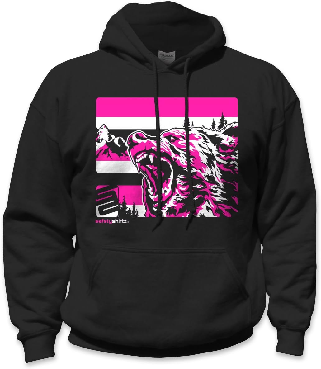 SafetyShirtz Grizzly Safety Hoody Black/Pink at Amazon Women’s Clothing
