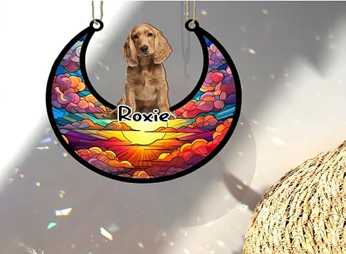 Vista 326 de LOVELYPOD Adorno de Navidad personalizado de perro pastor alemán, atrapasoles conmemorativo, adorno de Navidad de pastor alemán con nombre, pérdida