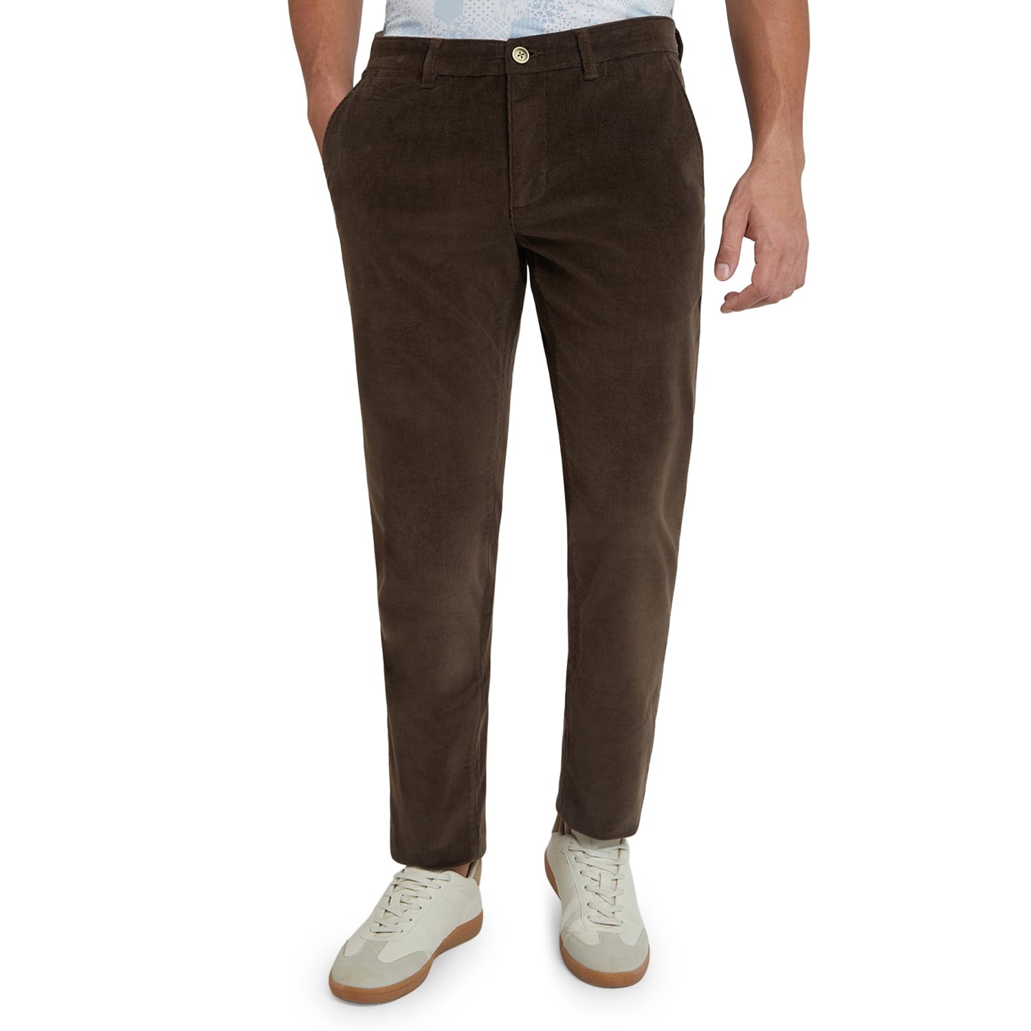 parx Men Low Rise Tapered Fit Solid Pattern Cotton Spandex Blend Flat Front Casual Trouser-picture-10