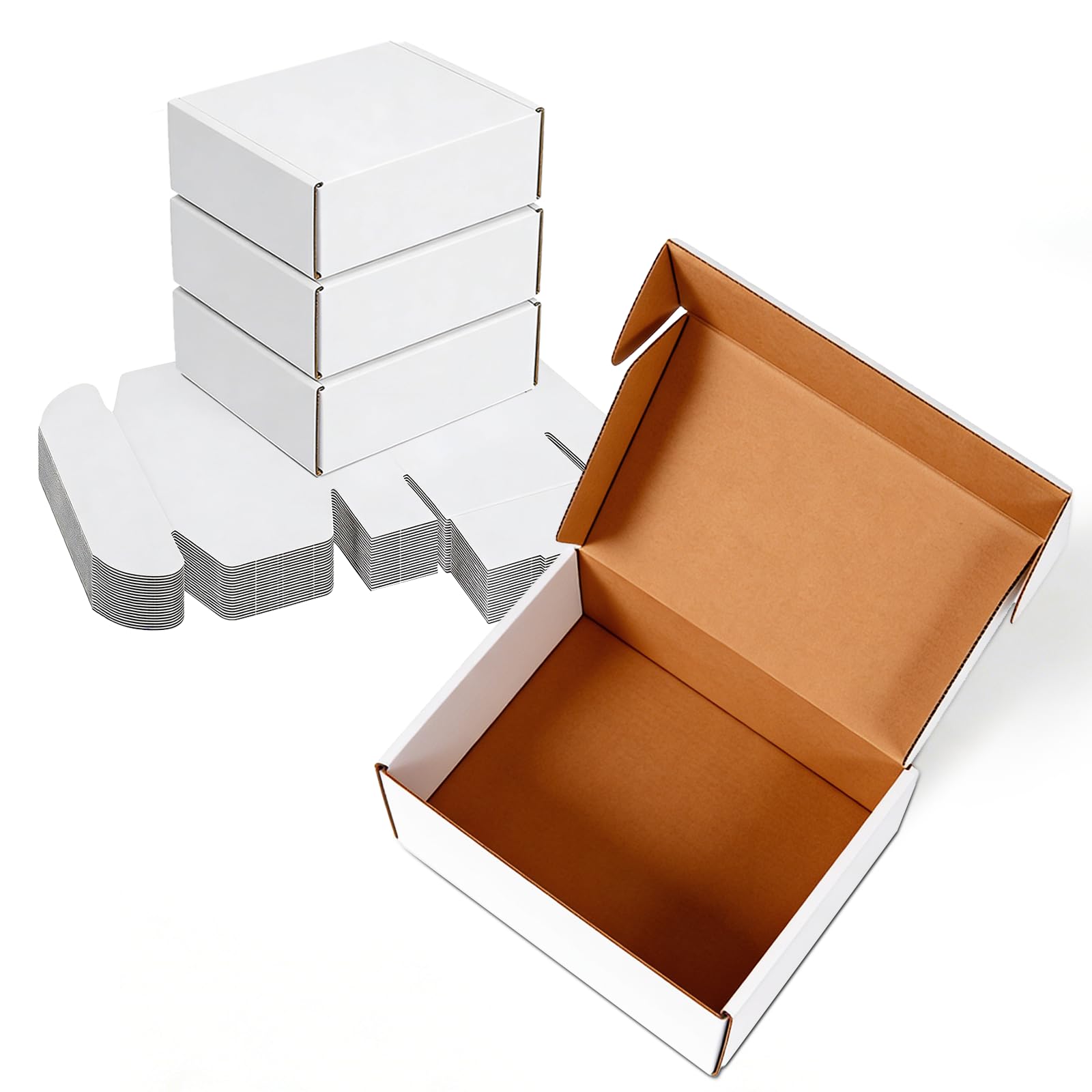 14x10x3 inches White Shipping Boxes 20 Pack，Corrugated Cardboard Gift Boxes，Mailing Boxes for Small Business Packing and Storage