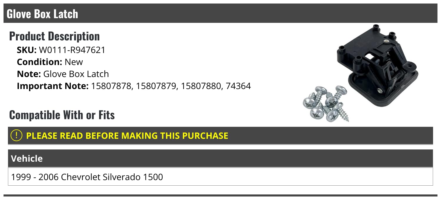 Glove Box Latch - Compatible with 1999-2006 Chevy Silverado 1500