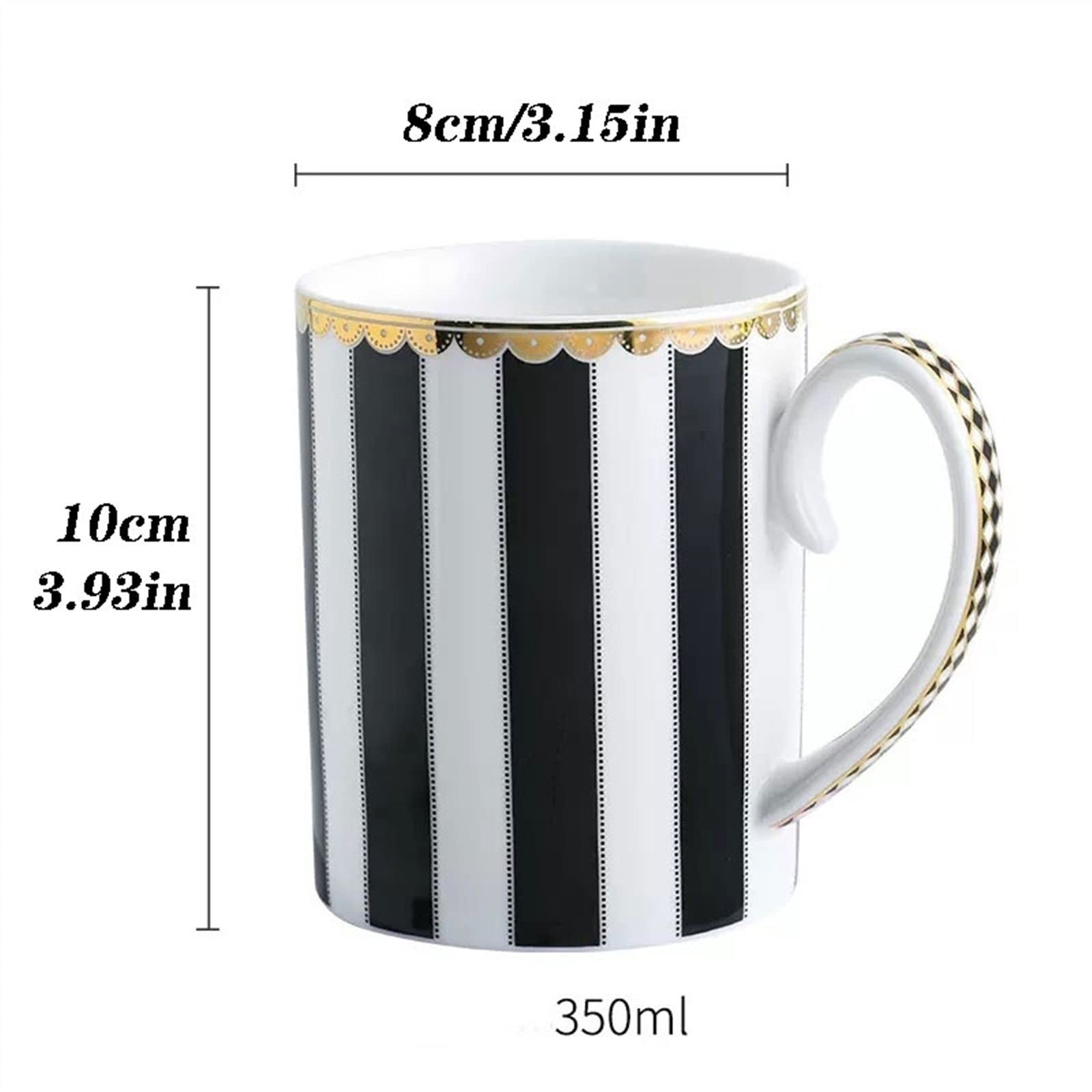 Taza para Beber Taza a Rayas Estilo nórdico Taza de Agua de cerámica Creativa Taza de café de Oficina Taza multipropósito, Taza de café de 350ML (Gris)