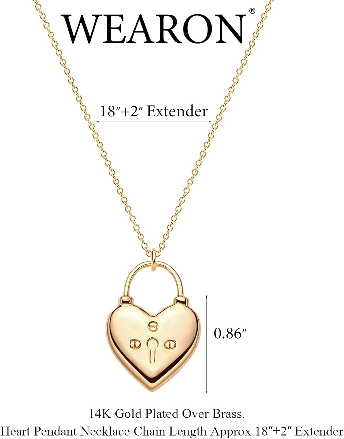 WEARON Gold Necklace for Women 14K Gold Plated Cubic Zirconia Dainty Trendy Pendant Necklace Handmade Jewelry Gifts for Women - Image 5