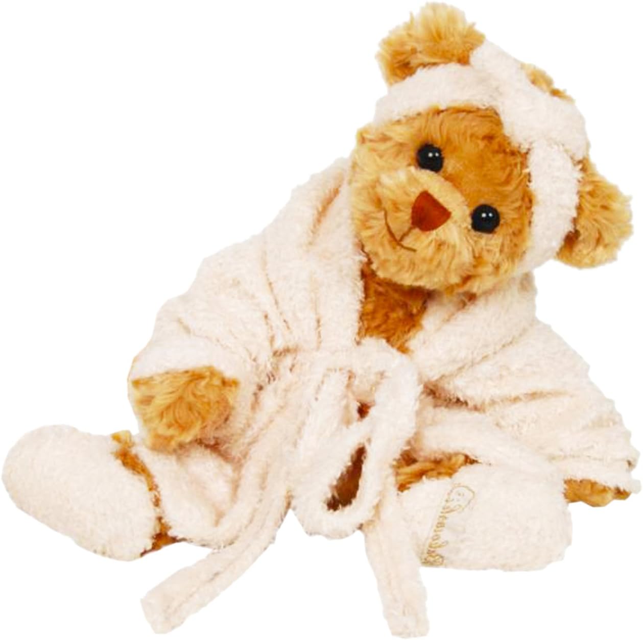 Lashuma Designer Plush Toy Mr. and Mrs. Bukowski Bear in Bathrobe, Brown Teddy for Girls or Boys, Premium Cuddly Toy 30 cm
