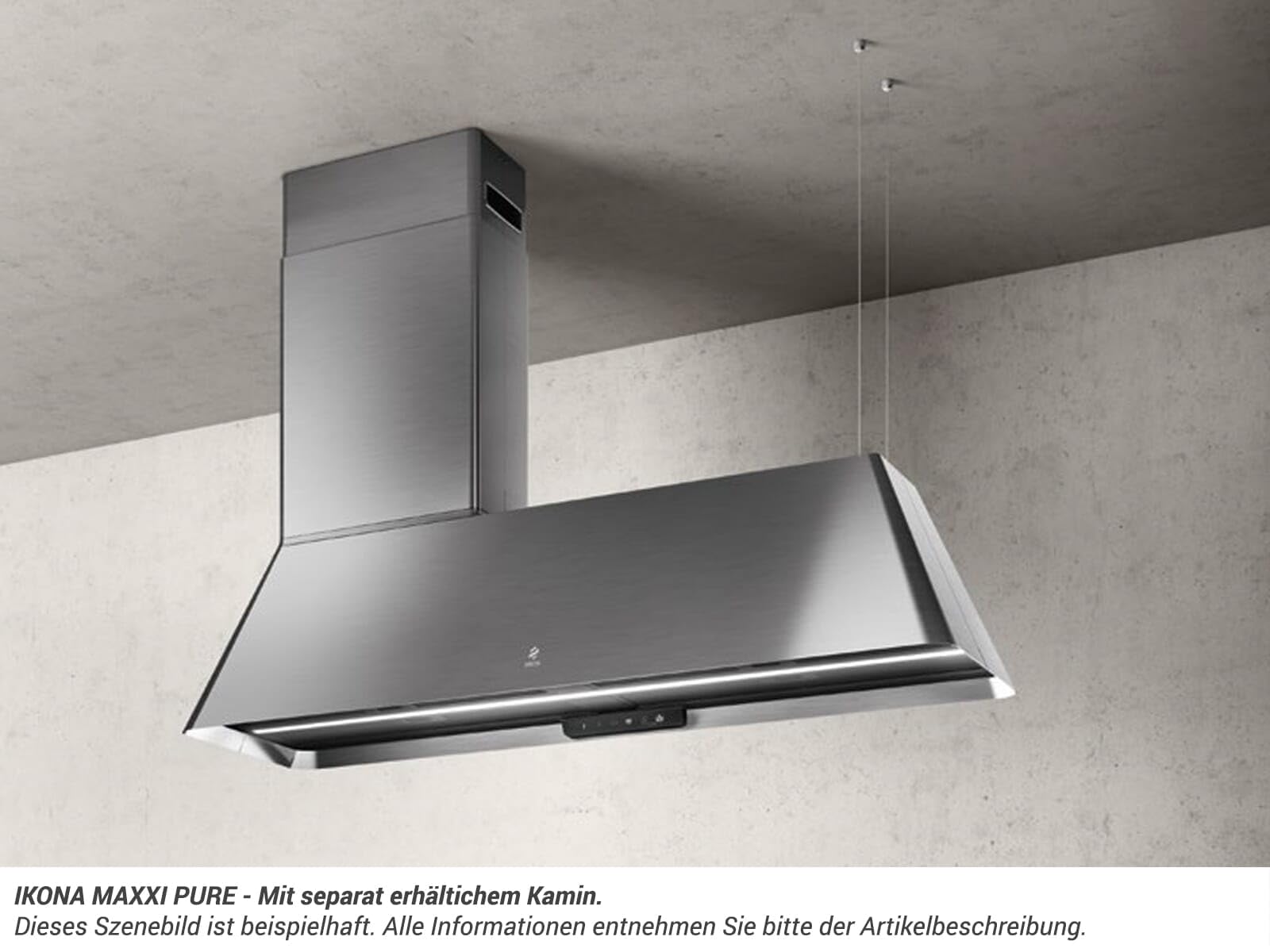 ELICA IKONA MAXXI PURE IX/F/120 CAPPA A ISOLA FILTRANTE INOX 120 CM ILL. LED PRF0171196