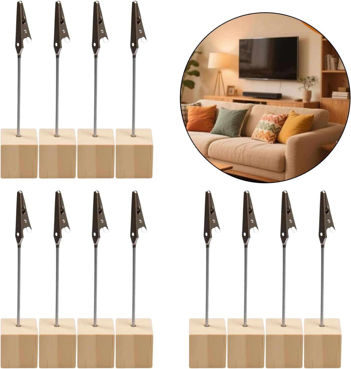 12 Pcs Photo Stand Places Card Holders Standing Memo Clip Holder Picture Holder for Party Restaurants Photo Stand Memo Clip Picture Standing Place Card