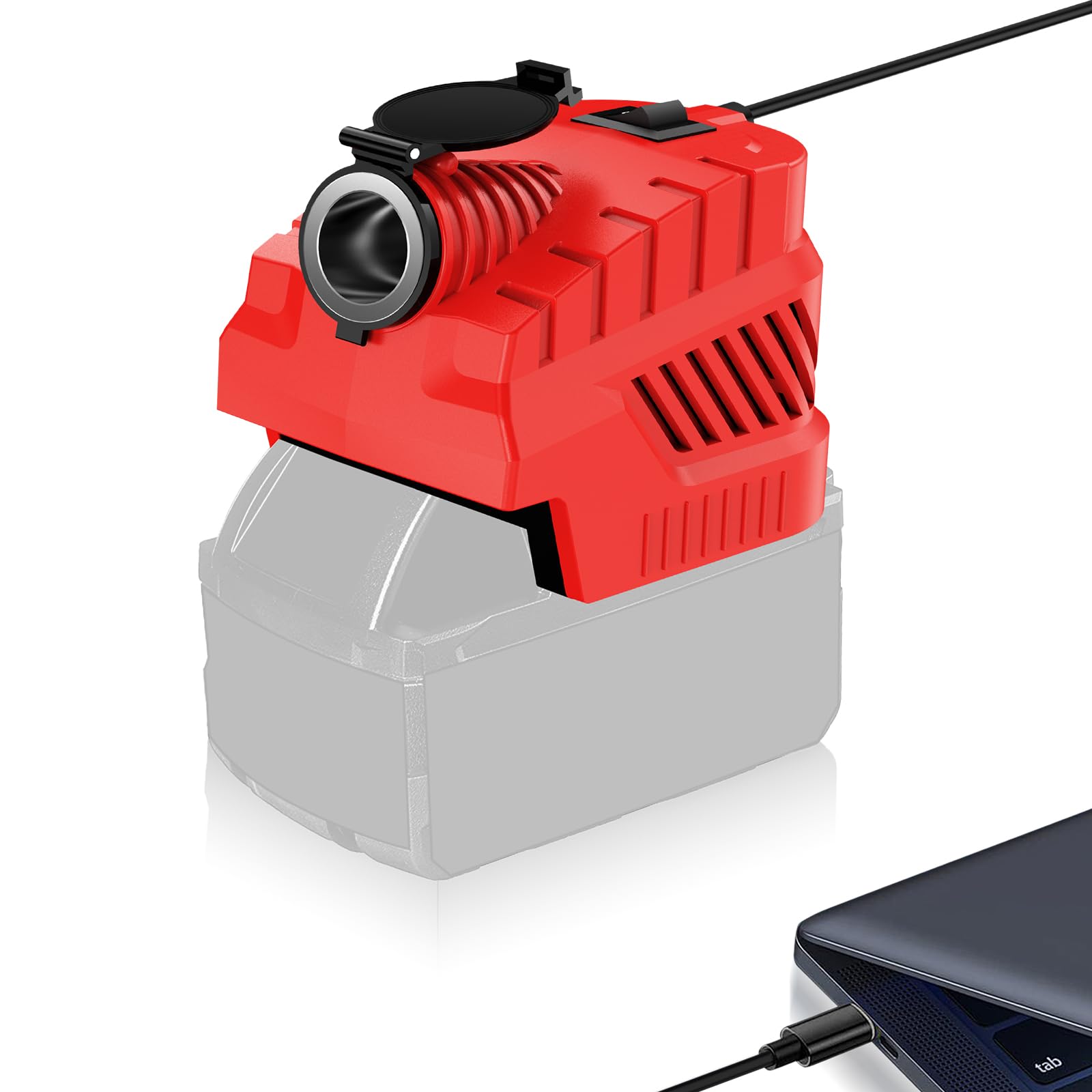18V to 12V Step Down Converter for Milwaukee,for M18 Power Supply Adapte, Buck Converter with Car Cigarette Lighter Socket 240W Powering for Vehicle Devices, USB Port, Type C Port Charging Output