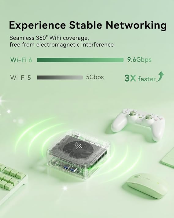 KAMRUI Mini PC, E3B 32GB RAM 512GB SSD Mini Gaming Computers AMD Ryzen 5 7430U Micro Desktop Computer (Max 4.3GHz,6C/12T, Beat 5650U), Small PC Support WiFi 6, BT5.2, Triple Display for Office Home