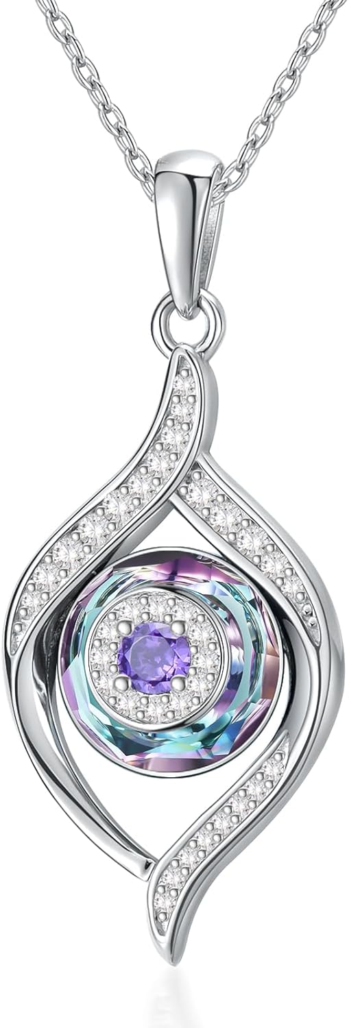 VONALA Evil Eye Necklace Sterling Silver Blue/Purple/White/Multi Eyes Pendant Necklace Luck Amulet Ojo Turco Jewelry Gift for Women Girls Daughter Mother