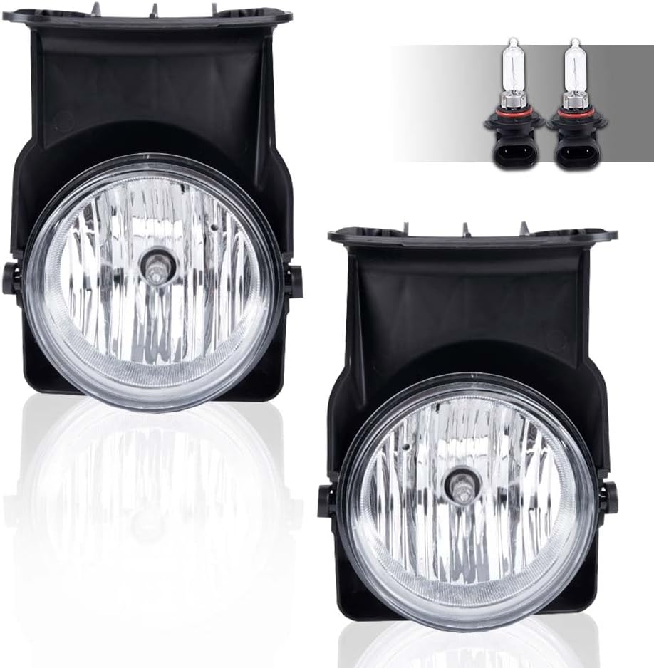 PIT66 Fog Lights for 2003-2006 GMC Sierra 1500/2500/3500 & 2007 Classic - Clear Lens Pair, DOT/SAE Approved, Weatherproof