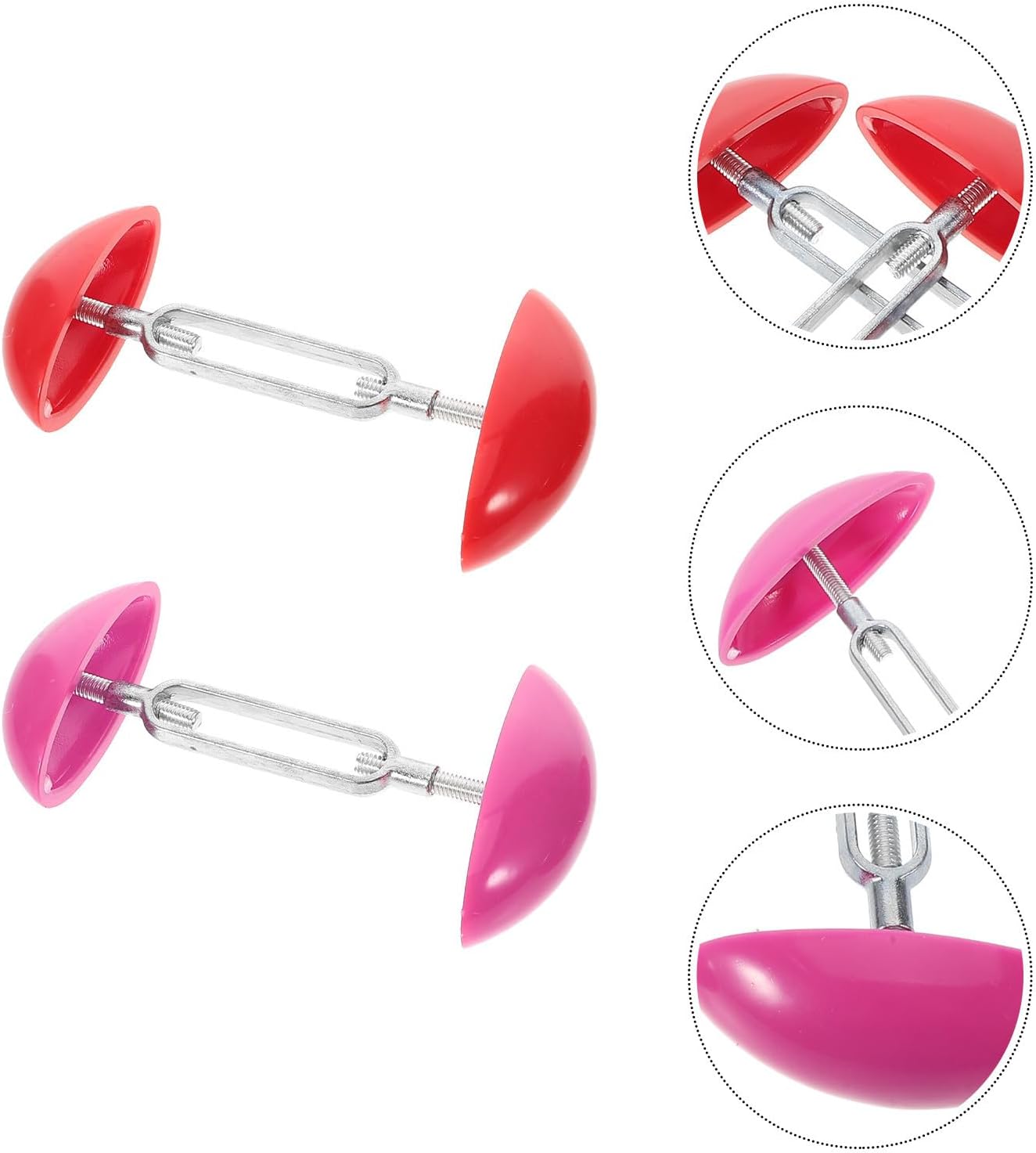 Adjustable Mini Shoe Stretcher Lightweight Shoe Expander 4 Pairs for Wide Feet and Boot Tree Extender Made of Abs and Aluminum, Fashionable Design for Daily Use and Travel