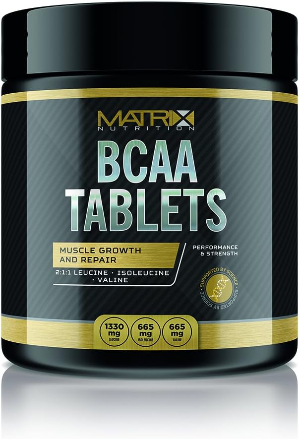 Matrix Nutrition BCAA Tablets 2:1:1 Amino Acid Ratio L-Leucine, L-Isoleucine & L-Valine Sports Nutrition Muscle Building Recovery Pills (240 Tablets)