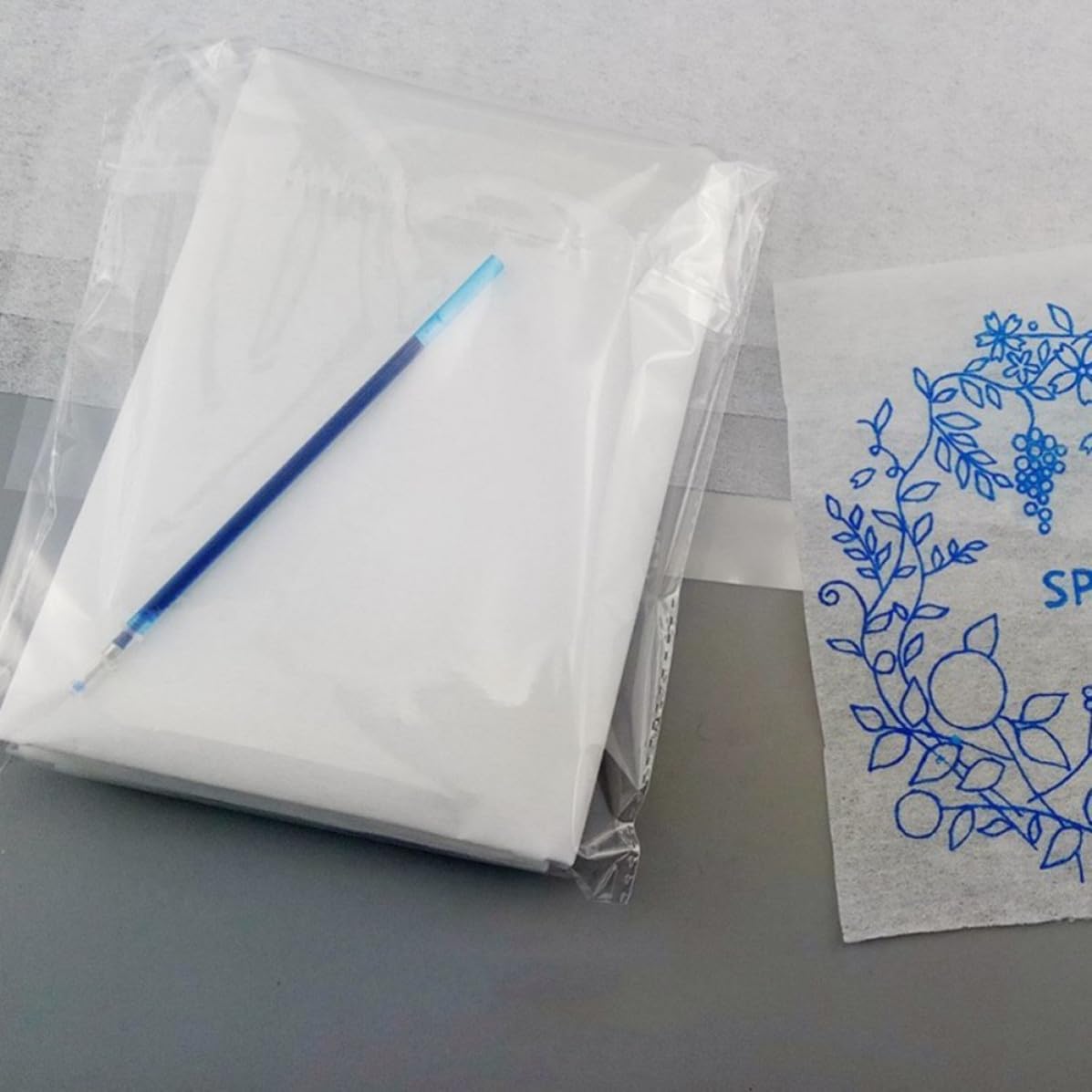 SKISUNO White Translucent Tracing Paper for Embroidery Copying and Drawing in Pen 32 Sheets Glass Paper Material Suitable for DIY Hand Embroidery Patterns and Sewing Projects