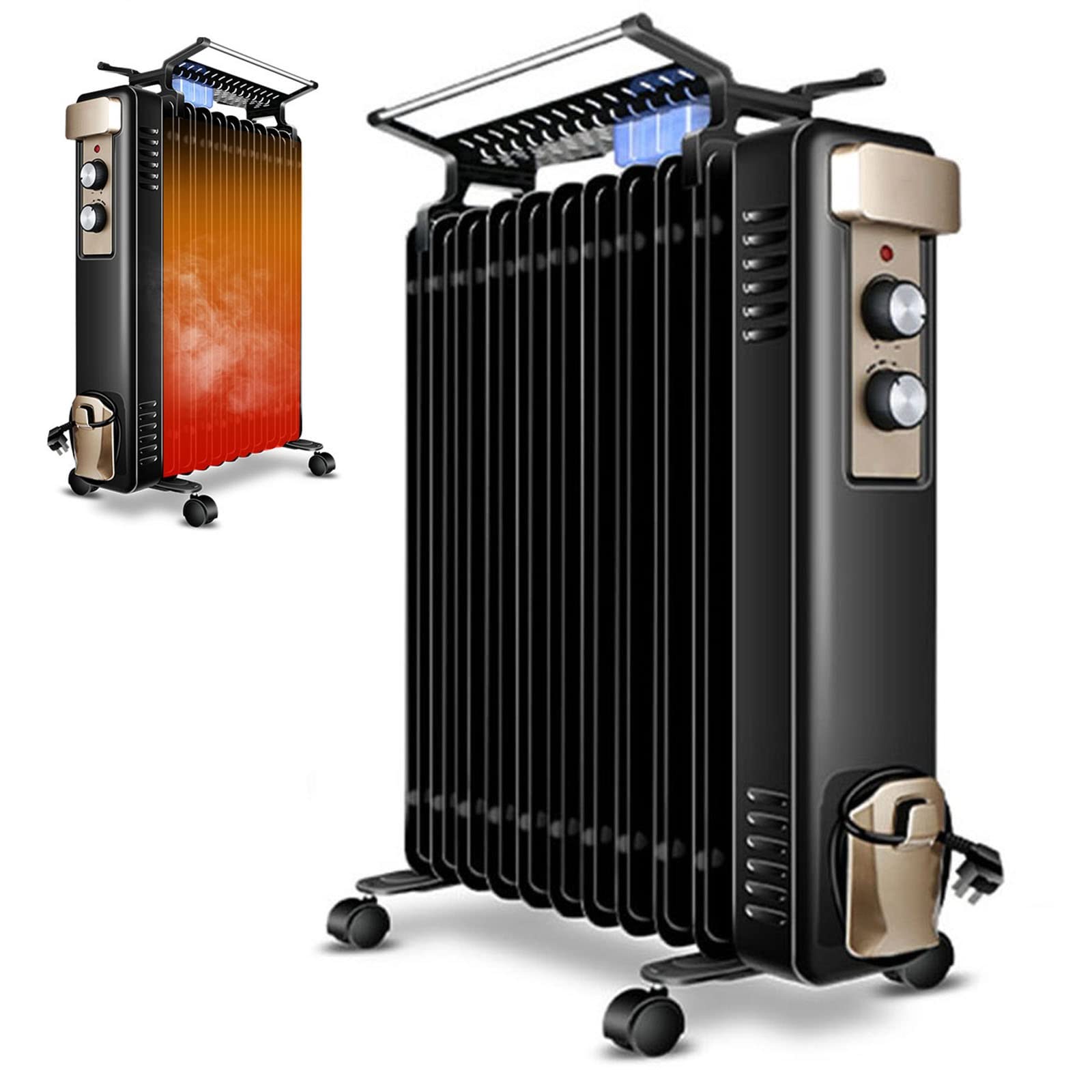 Oil Filled Radiator Convector Electric Heater,11 Heating Fins, 2000 W  Energy-Saving Mobile Radiator for Home,Garage Or Office,Overheat and  Tip-Over Protection : Amazon.ca: Home