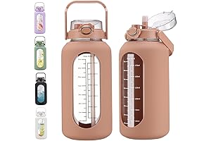 chunmo 74 oz Glass Water Bottle with Straw