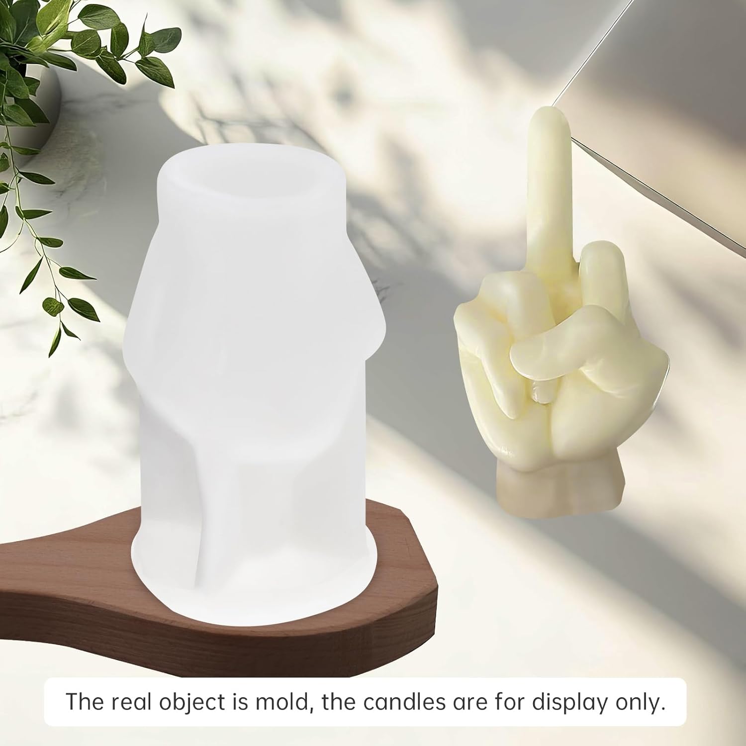 3D Hand Shaped Mold, Middle Finger Gesture Silicone Candle Molds, Resin Casting Pillar Mould, Soap Aromatherapy Home Decorations, Gypsum Clay Crafts Making (3.8 & 7.4 inch, Middle Finger)