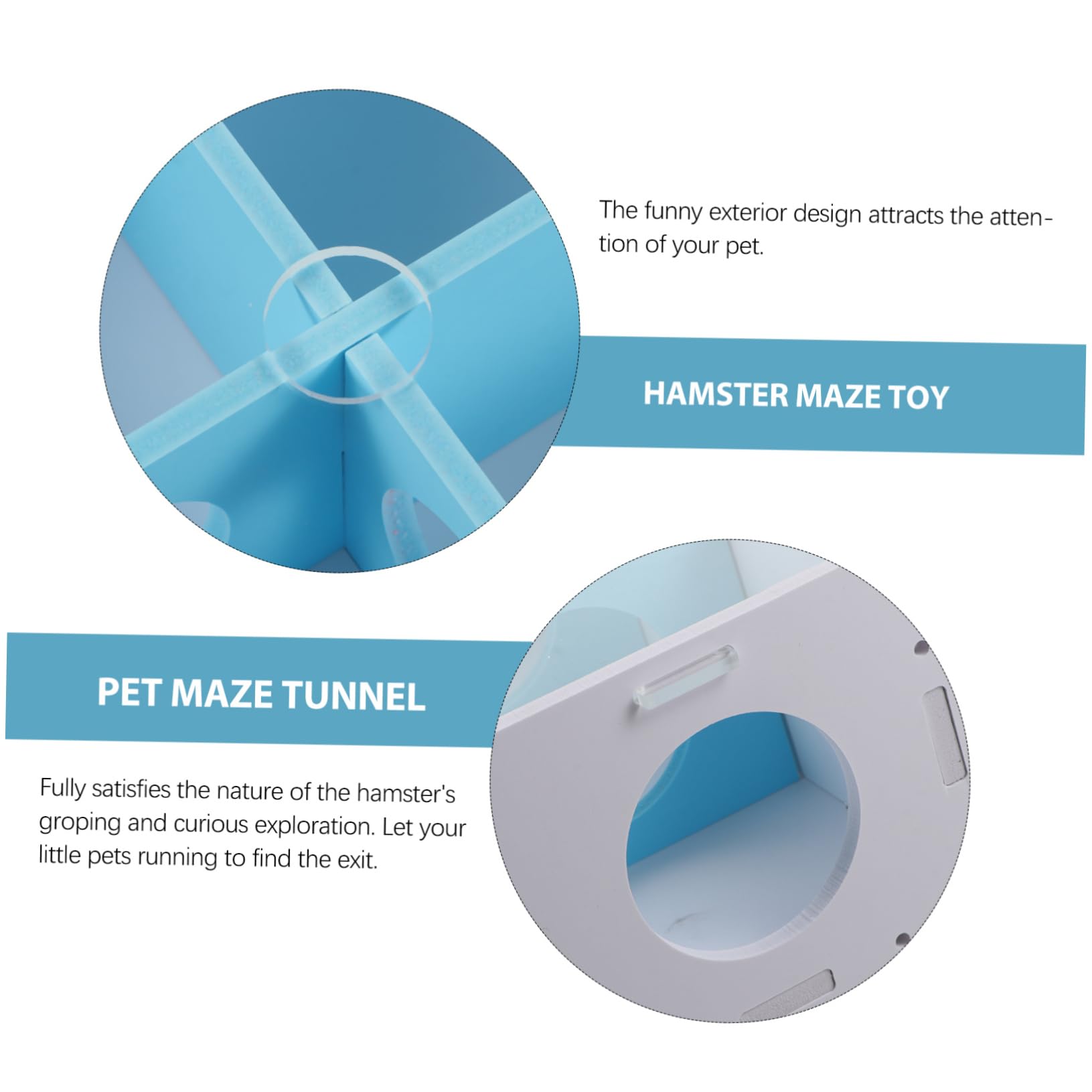 Holz Hamster Labyrinth Tunnel für Kleintiere, Blaues Spielzeug