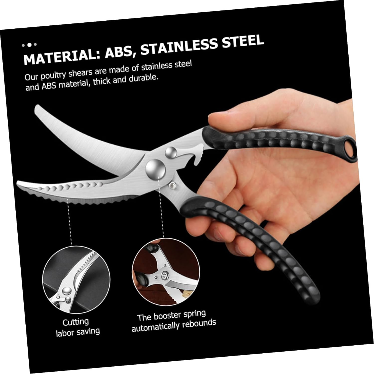 OUNONA Bbq Scissors Meat Scissors Heavy Duty Kitchen Shears Safety Lock for Chicken