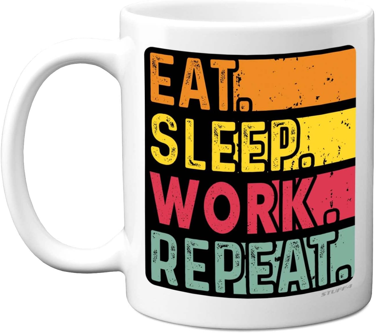 Birthday Mug Gifts for Men Women Him Her - Eat, Sleep, Work, Repeat - Funny Happy Birthday Present Gift for Working Worker Workaholic Lovers, 11oz Ceramic Dishwasher Safe Premium Mugs