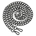 Myathle 10MM Width Iron Flat Chain Strap Handbags Replacement Chains for Wallet Clutch Satchel Tote Bag Length 51" Purse Chain Shoulder Crossbody Bags Gold Plated Hardware Chain Gun Black